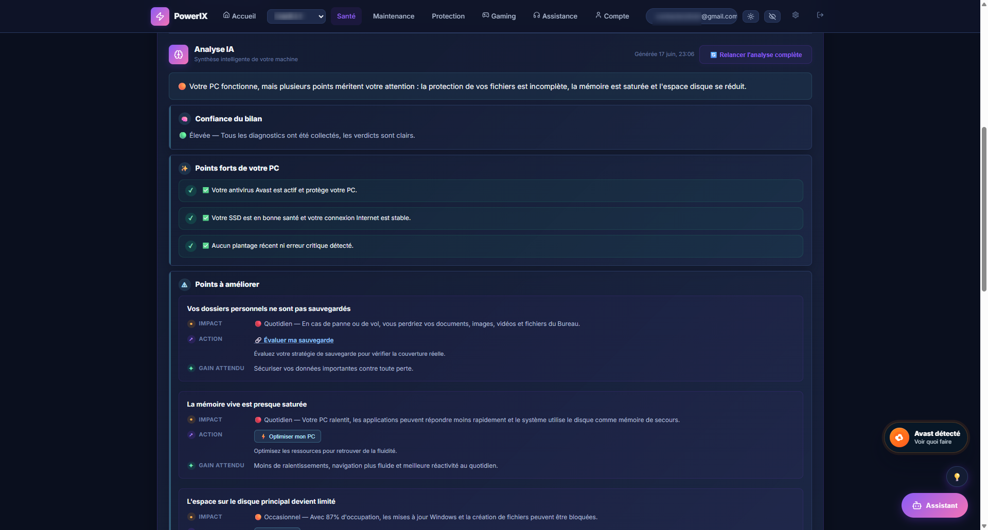 Page de protection et sauvegarde dans PowerIX